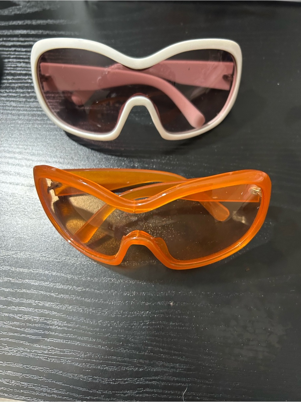 Orange and White Fashion Sunglasses - Unbranded